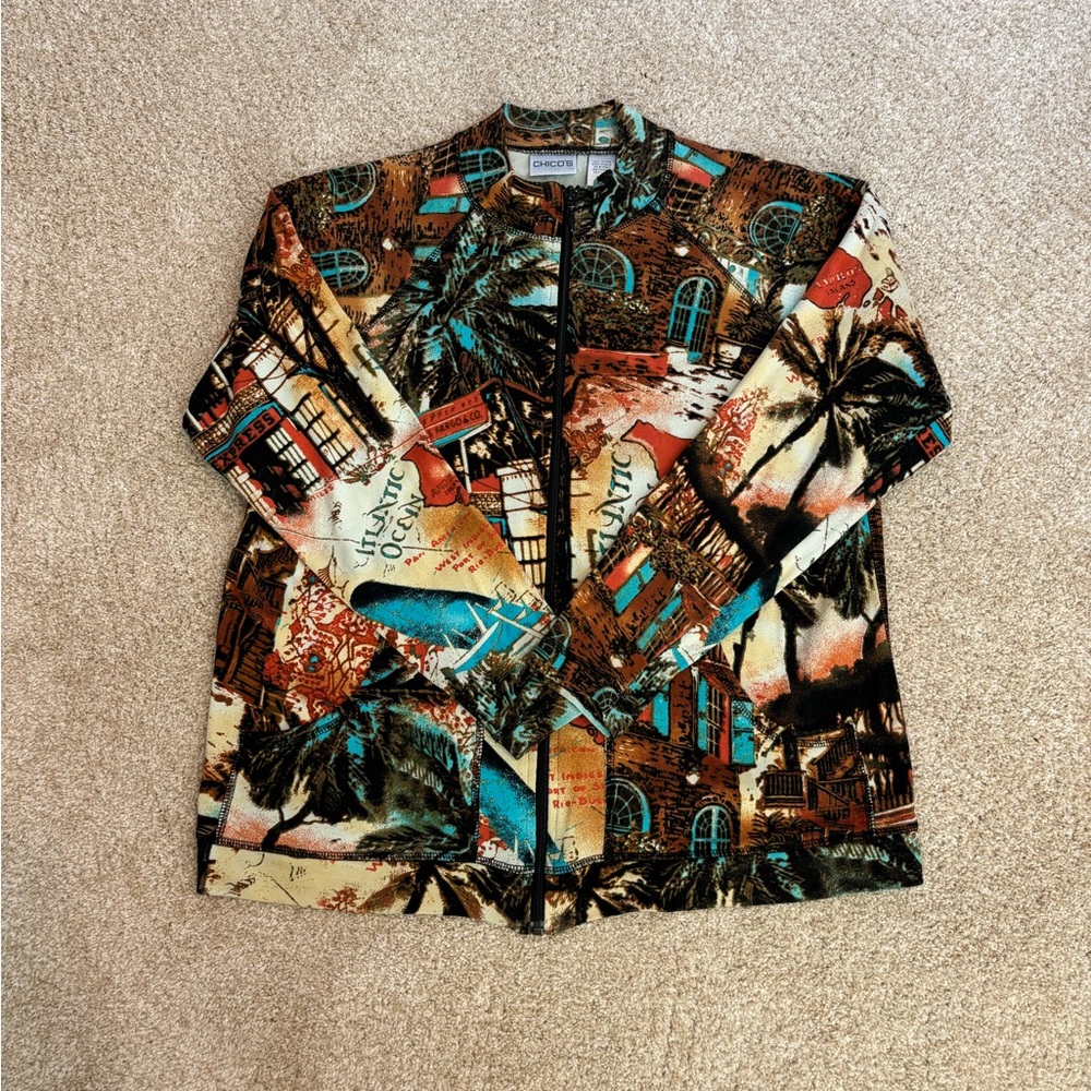Chicos zip jacket size 1 or medium. Excellent condition.